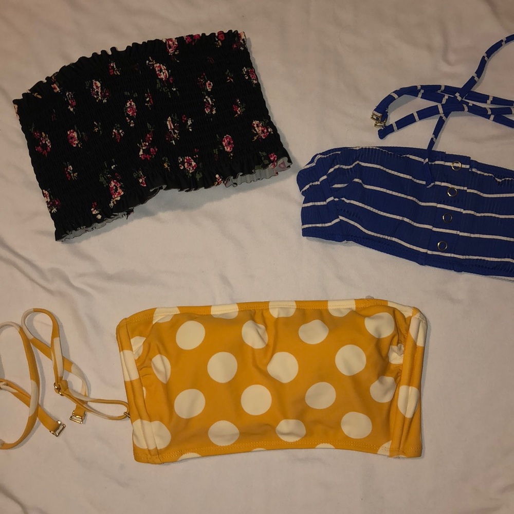 3 bandeau swim tops from target size small